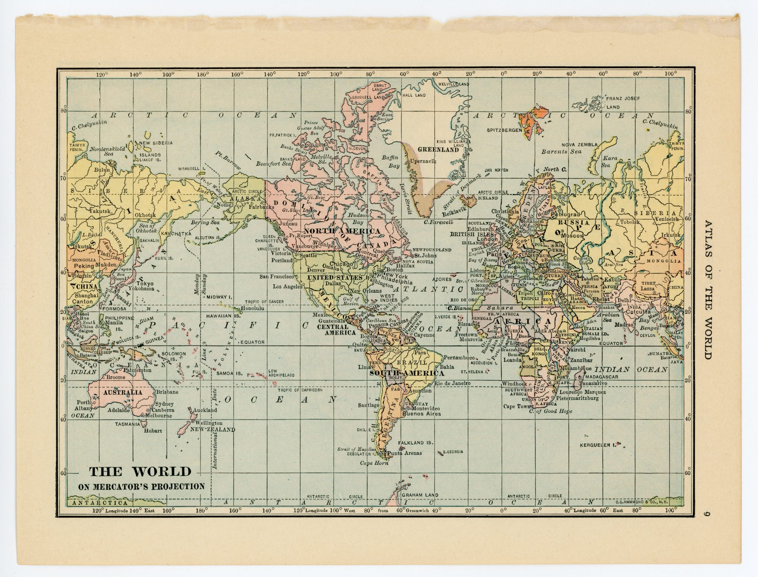 Map : World map 1460 1924, Das ist die Mapa mudi vo alle Land : un  Kungreich wie sie ligend in der gaze Welt , Antique Vintage Reproduction