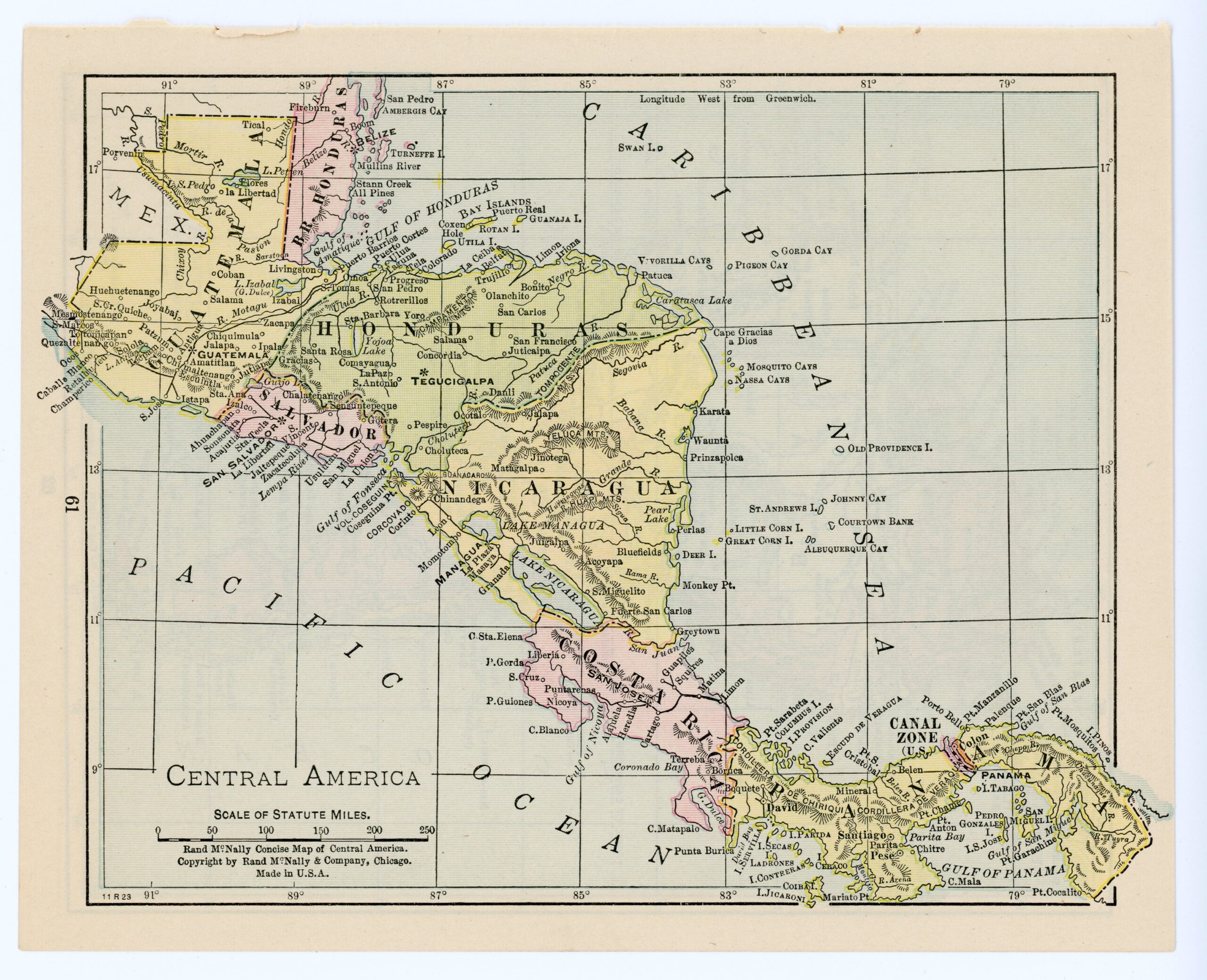 1931 Vintage Atlas Map - Central America map on one side and South America ma...