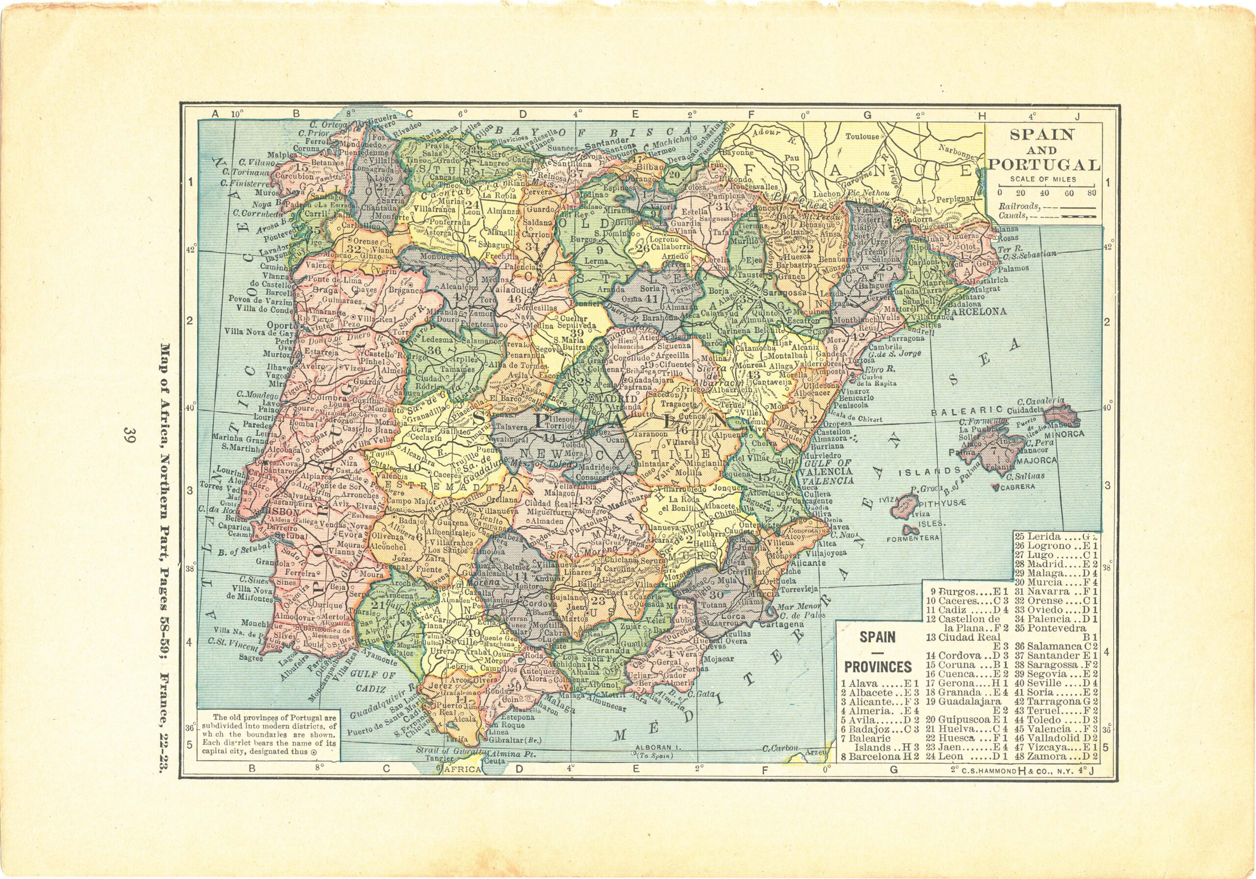 1924 Vintage Atlas Map Page - Spain map on one side and Greece map on one side
