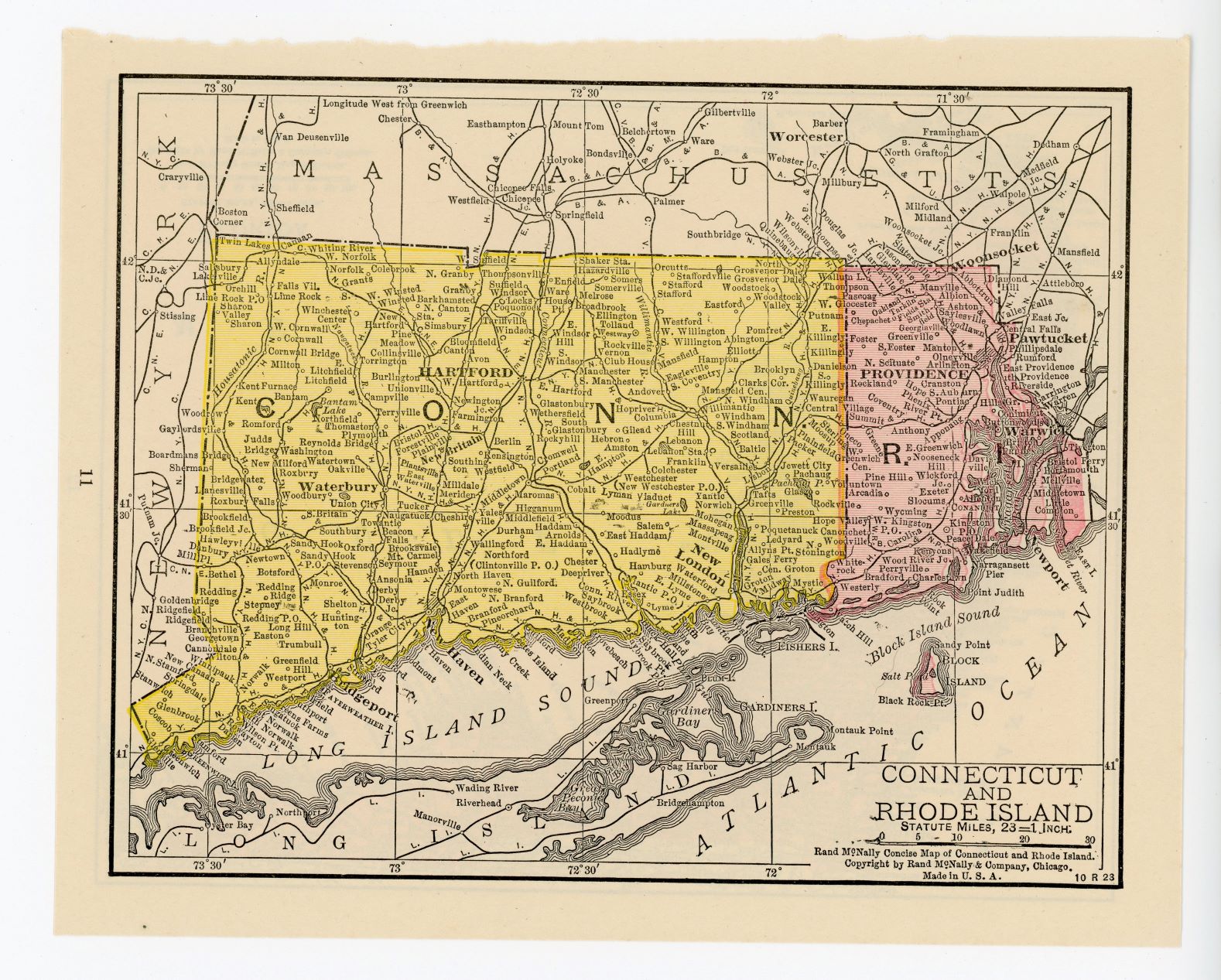 1926 Atlas Vintage Map Pages – Connecticut and Rhode Island (on one ...
