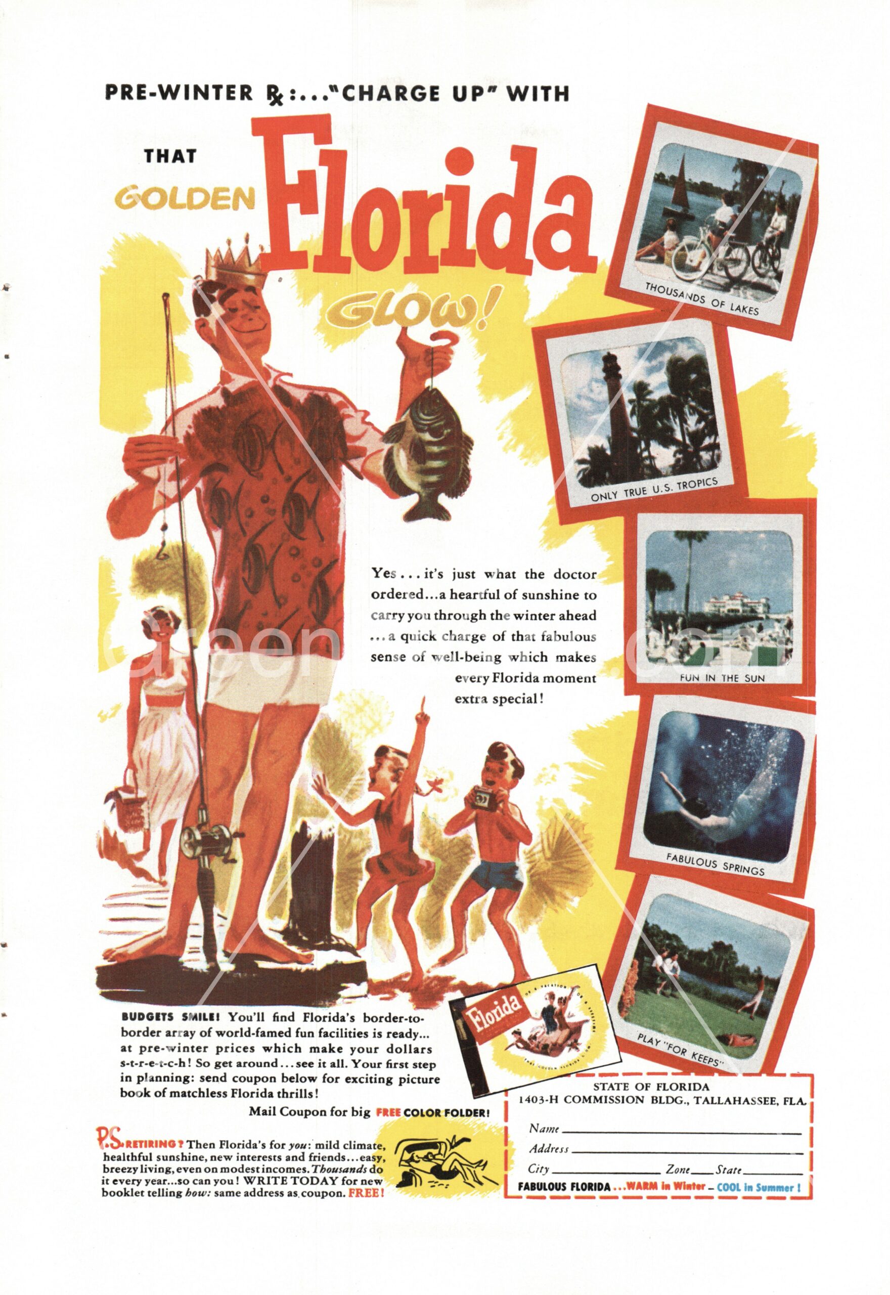 1959 National Geographic Page - Golden Florida Glow Ad